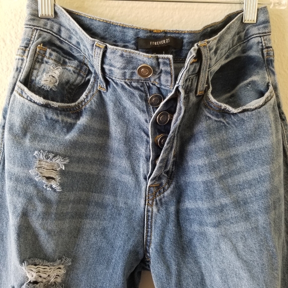 Forever 21 Denim - Forever 21 Distressed Button Fly Jeans -Small